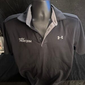 Under Armour Men's Black Polo Shirt-loose-size large-#490